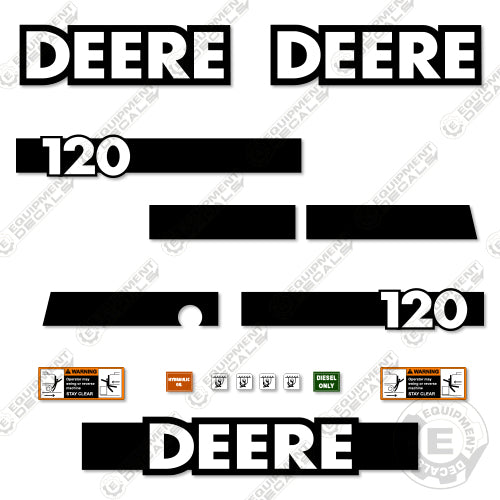 Fits John Deere 120 Decal Kit Mini Excavator 120, decal kit, john deere