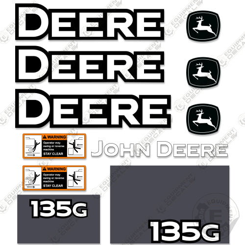 Fits John Deere 135G Decal Kit Excavator 135, 135 g, decal kit, excavater, excavator, john deere, Skid Steer