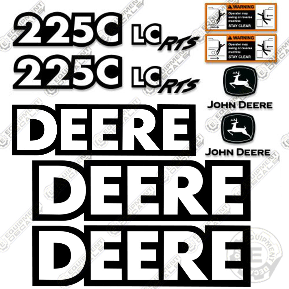 Fits John Deere 225C LC RTS Excavator Decal Kit 225, 225clc, 225clcrts, decal kit, excavator, john deere