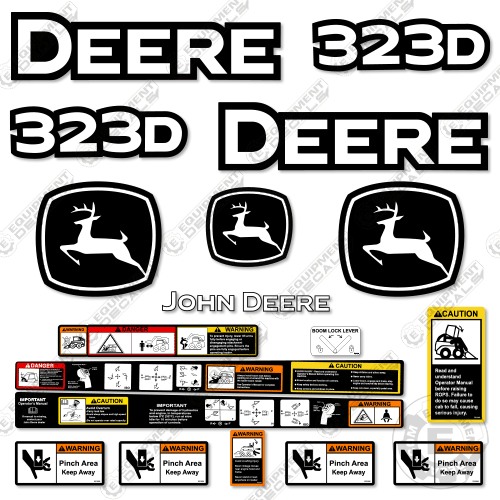 Fits John Deere 323D Decal Kit Skid Steer 323, 323-d, 323d, decal kit, john deere, Skid Steer