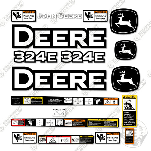 Fits John Deere 324E Decal Kit Skid Steer 324, 324e, decal kit, john deere, Skid Steer