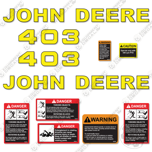 Fits John Deere 403 Decal Kit Rotary Cutter 403, decal kit