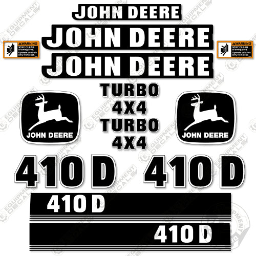 Fits John Deere 410D Decal Kit Backhoe Loader 410, 410 d, decal kit, john deere