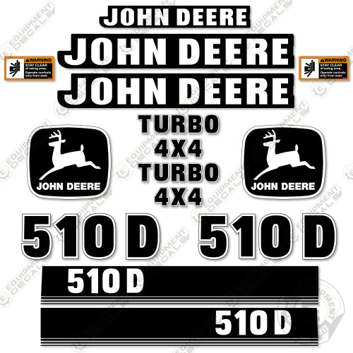 Fits John Deere 510D Decal Kit Backhoe Loader 510, 510 d, decal kit, john deere