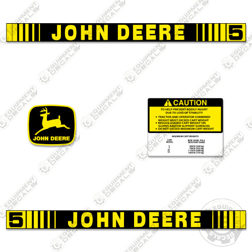 Fits John Deere 5 Decal Kit Lawn Cart 5, decal kit