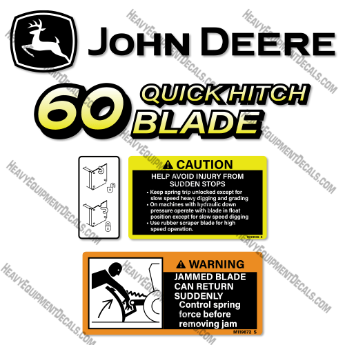 Fits John Deere 60 Quick Hitch Decal Kit Blade 