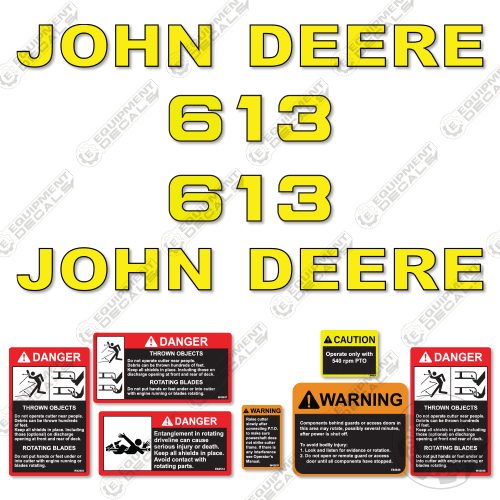 Fits John Deere 613 Decal Kit Rotary Cutter 613, decal kit