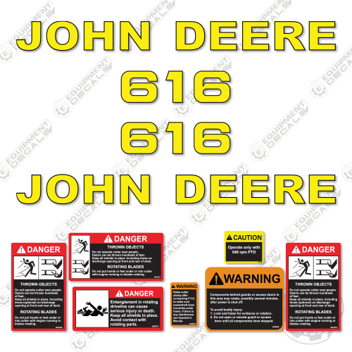 Fits John Deere 616 Decal Kit Rotary Cutter 616, decal kit