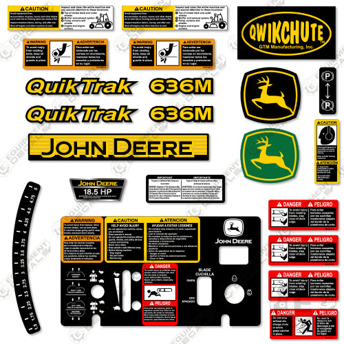 Fits John Deere 636M Decal Kit Riding Mower 636, 636m, decal kit