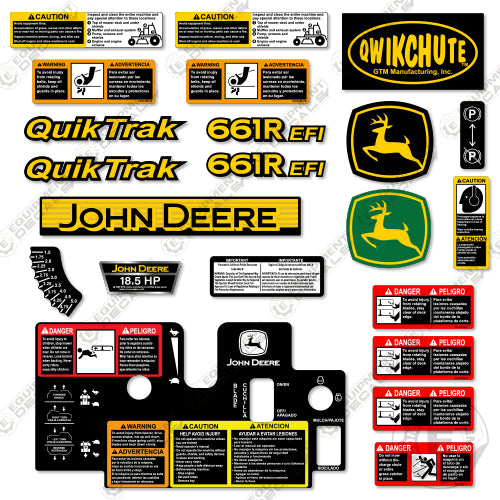 Fits John Deere 661R EFI Decal Kit Riding Mower 661, 661r, 661refi, decal kit