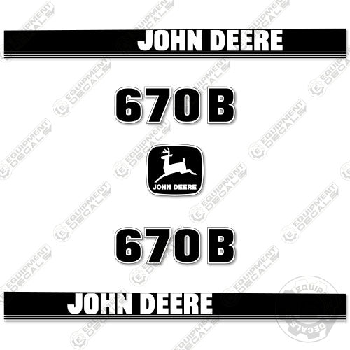 Fits John Deere 670B Motor Grader Decal Kit - Scraper 670, 670b, decal kit