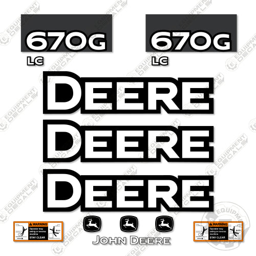 Fits John Deere 670C LC Decal Kit Excavator 670g, 670g lc, decal kit, excavator, john deere