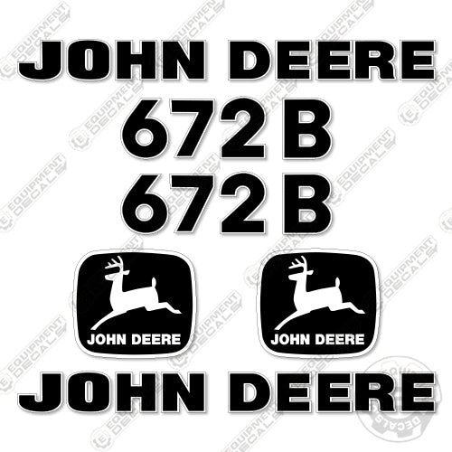 Fits John Deere 672B Motor Grader Decal Kit - Scraper 672-b, decal kit