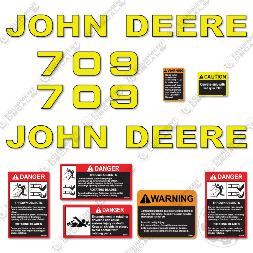 Fits John Deere 709 Decal Kit Rotary Cutter 709, decal kit