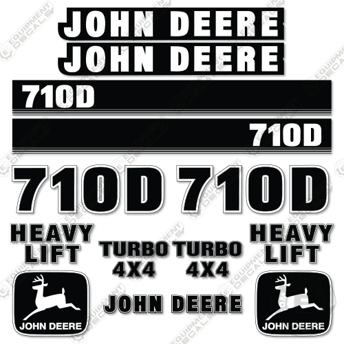 Fits John Deere 710D Decal Kit Backhoe Loader 4x4, 710, 710d, decal kit