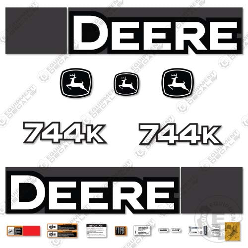 Fits John Deere 744K Decal Kit Wheel Loader 744, 744k, decal kit, john deere