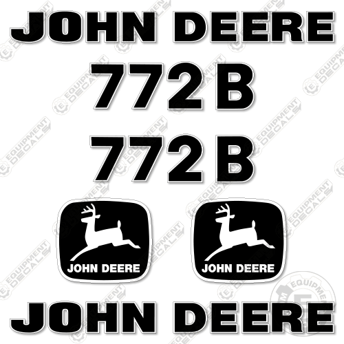 Fits John Deere 772B Motor Grader Decal Kit - Scraper 772, 772B, decal kit