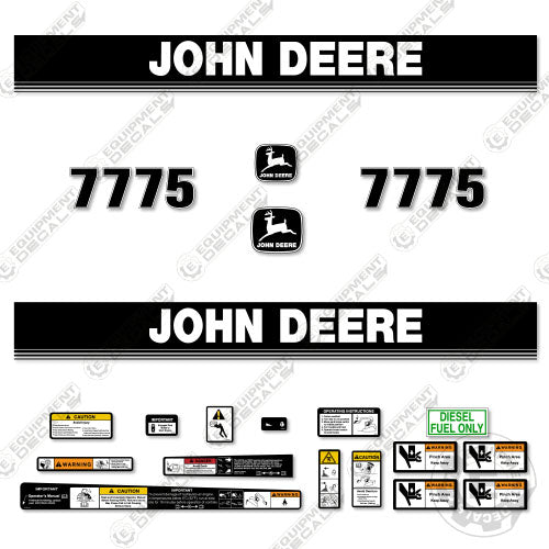 Fits John Deere 7775 Decal Kit Skid Steer 7775, decal kit, john deere, Skid Steer