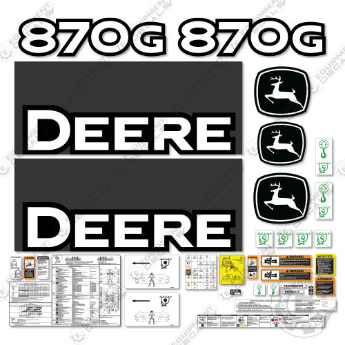 Fits John Deere 870G Decal Kit Motor Grader (2012) - Scraper 870, 870g, decal kit