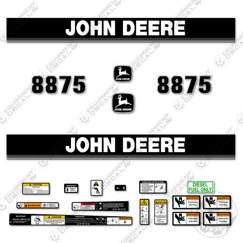 Fits John Deere 8875 Decal Kit Skid Steer decal kit, john deere, Skid Steer