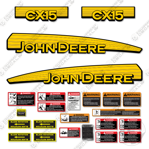 Fits John Deere CX15 Decal Kit Rotary Cutter 15, cx15, decal kit