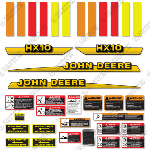 Fits John Deere HX10 Decal Kit Rotary Cutter 10, decal kit, hx10