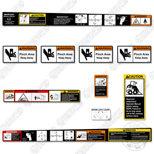 Fits John Deere Skid Steer Warning Decals decal kit, john deere, Skid Steer