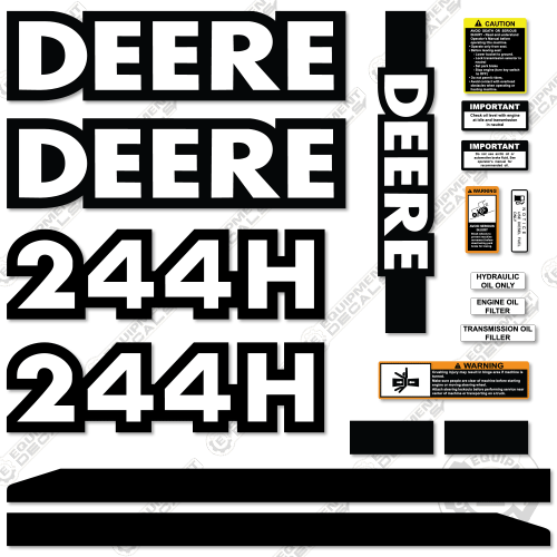 Fits John Deere 244H Decal Kit Wheel Loader 244h, 44-h, 44h, decal kit, deere, h, tc, wheel loader