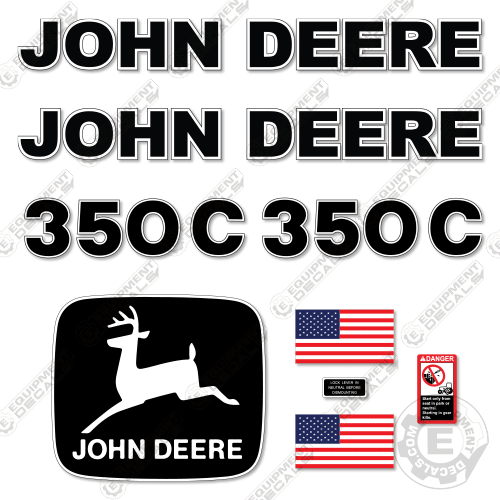 Fits John Deere 350C Decal Kit Dozer 350, 350c, bulldozer, john deere