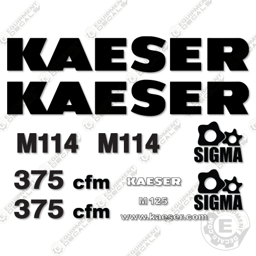 Fits Kaeser M114 Decal Kit Compressor 114, decal kit, m114