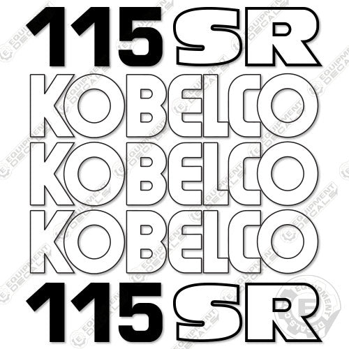 Fits Kobelco SK115SR Decal Kit Excavator 115, 115sr, 115srx, decal kit, sk