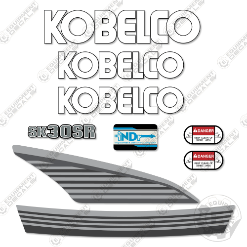 Fits Kobelco SK30SR Decal Kit Excavator 30, 30sr, decal kit, sk, sk30, sk30sr, sk30sr-6