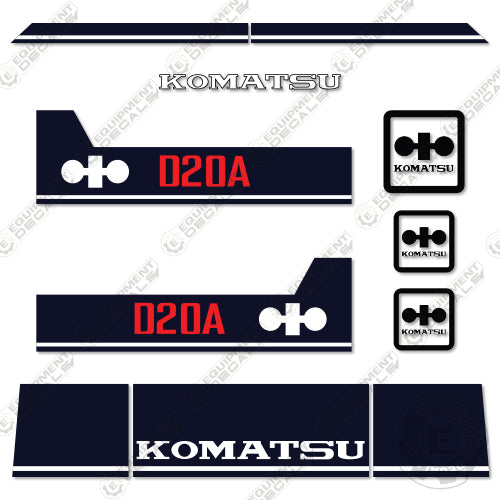 Fits Komatsu D20A-6 Decal Kit Crawler Tractor Dozer 20, 20a, d20, d20a, d20a-6, d20a6, decal kit