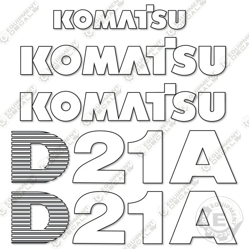 Fits Komatsu D21A-7E Decal Kit Crawler Tractor Dozer 21, 21a, d21a, d21a-7e, decal kit