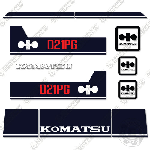 Fits Komatsu D21PG-6 Decal Kit Crawler Tractor Dozer 21, 219, 219l, d21, d21p, d21p6, d21pg, d21pg-6, decal kit