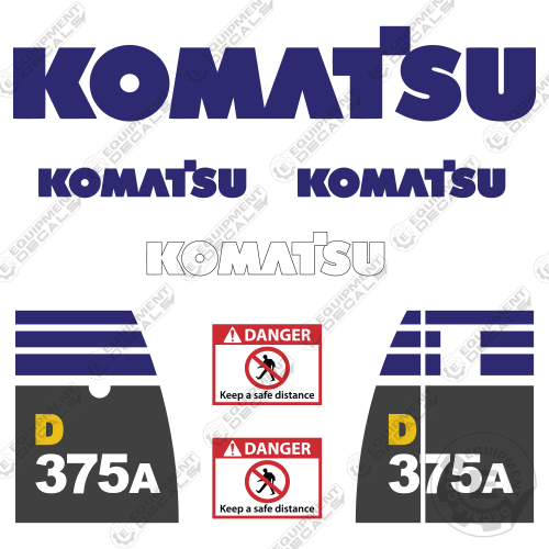 Fits Komatsu D375 A Decal Kit Dozer 375, 375a, d375a, decal kit