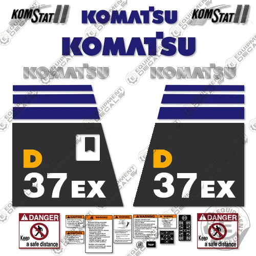 Fits Komatsu D37EX-21 Decal Kit Dozer 37, 37ex, d37, d37ex, d37ex21, decal kit, dozer, equipmentdecals, komatsu