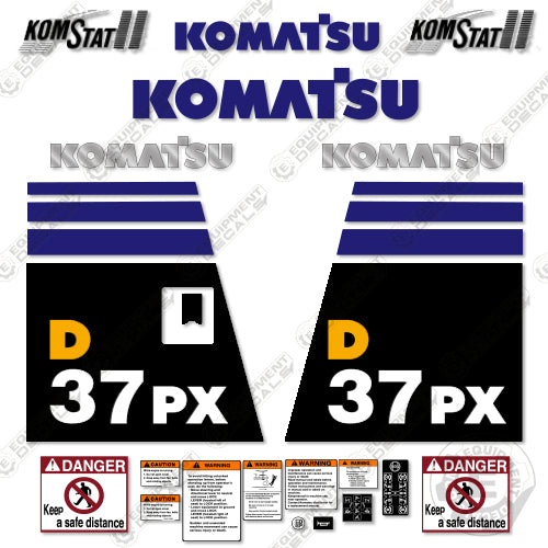 Fits Komatsu D37PX-21 Decal Kit Dozer 37, 37px, d37, d37px21, decal kit, dozer, equipmentdecals, komatsu