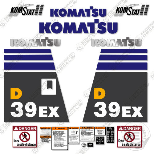 Fits Komatsu D39EX-21 Decal Kit Dozer 39ex, d-39ex, d39, d39ex, d39ex21, decal kit, dozer, equipmentdecals, komatsu