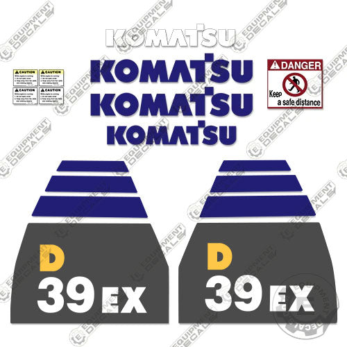 Fits Komatsu D39EX-22 Decal Kit Dozer 39ex, d-39ex, d39, d39ex, decal kit