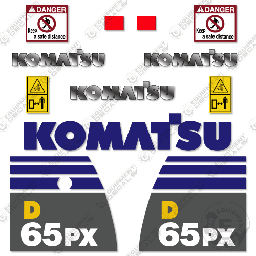 Fits Komatsu D65PX-16 Decal Kit Dozer 65px, d65px, decal kit