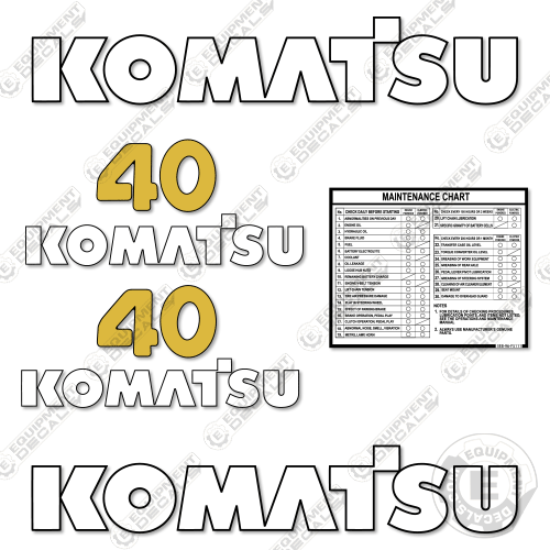 Fits Komatsu FD40TZ-7 Decal Kit Forklift 40, decal kit, fg, s