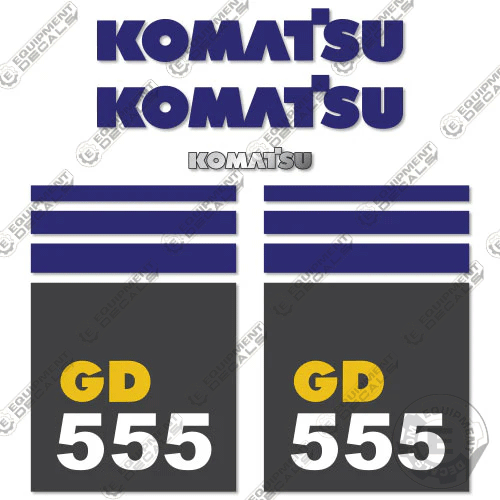 Fits Komatsu GD555-3C Decal Kit Motor Grader 555, decal kit, gd-555, gd555, gd555-3, gd555-3c