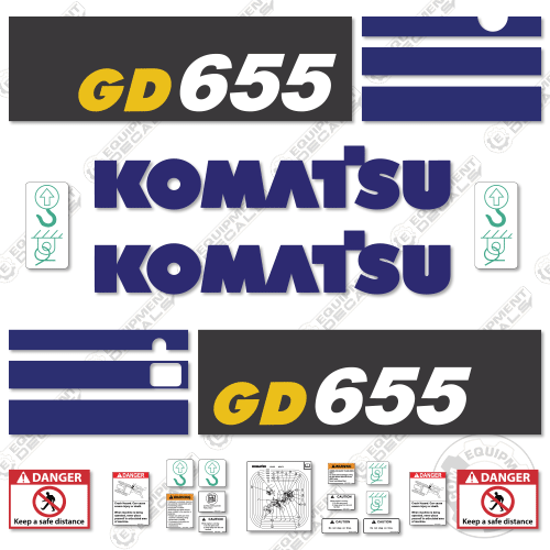 Fits Komatsu GD655-6 Decal Kit Motor Grader 655, decal kit, gd-655