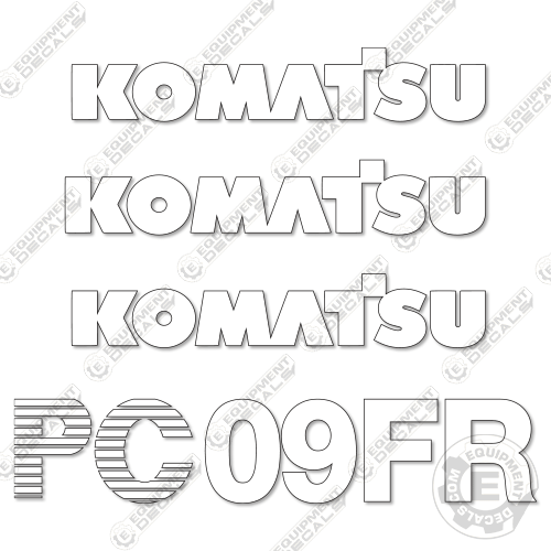 Fits Komatsu PC09FR Decal Kit Mini Excavator 09, 09fr, 16rhe, decal kit, pc09fr