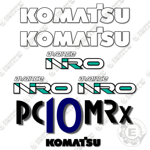 Fits Komatsu PC10MRx-1 Decal Kit Mini Excavator decal kit, pc10, pc10mr, pc10mr-1