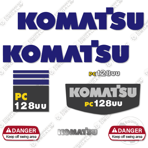 Fits Komatsu PC128UU-2 Decal Kit Excavator 128uu, decal kit, pc128uu