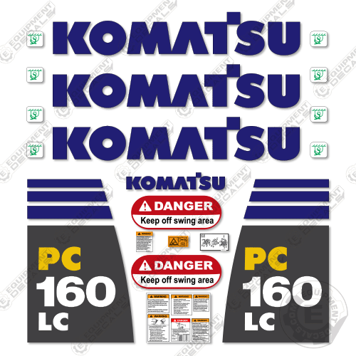 Fits Komatsu PC160LC-8 Decal Kit Excavator 160, 160lc, 160lc-8, decal kit, pc160, pc160lc, pc160lc-8