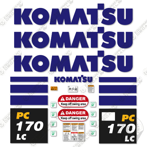 Fits Komatsu PC170LC-10 Decal Kit Excavator 170, 170lc, 170lc-10, decal kit, pc170, pc170lc