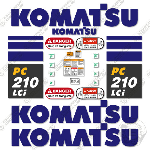 Fits Komatsu PC210LCi-10 Decal Kit Excavator 210, 210lci, decal kit, pc210lci